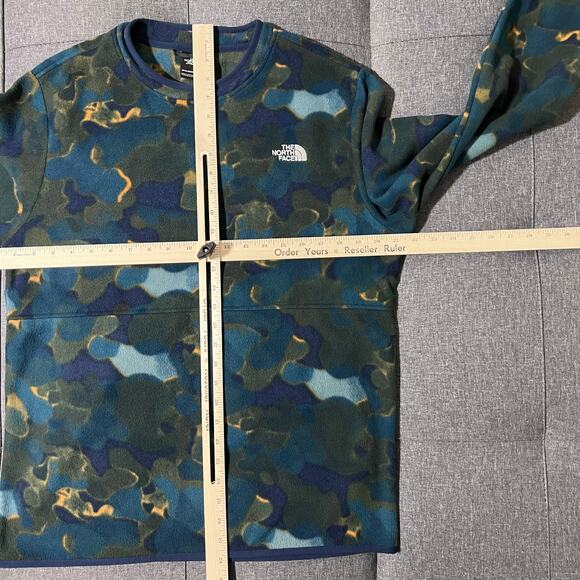 The North Face Fleece Sweatshirt Men Medium‎ Blue Camo PolarTec - Picture 7 of 7